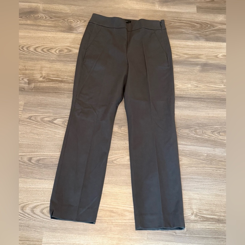 J Crew Remi Pant in Bi Stretch Cotton Gray NWT size 6 Side Zip
